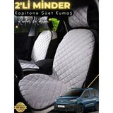 Mircem Fiat Doblo Uyumlu 2'Li Süet Oto Koltuk Minderi | Terletmez | Universal | Oto Koltuk Kılıfı | A3 Gri