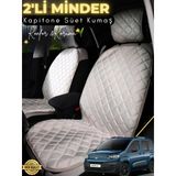 Mircem Fiat Doblo Uyumlu 2'Li Süet Oto Koltuk Minderi | Terletmez | Universal | Oto Koltuk Kılıfı | A4 Bej