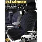 Mircem Fiat Doblo Uyumlu 2'Li Süet Oto Koltuk Minderi | Terletmez | Universal | Oto Koltuk Kılıfı | A6 Siyah