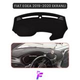 Mircem Fıat Egea (2019-2020) Ekranlı Uyumlu Torpido Örtüsü | Çatlama Ve Isıya Karşı Tam Koruma | Tb24 Siyah