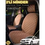 Mircem Fiat Linea Uyumlu 2'Li Süet Oto Koltuk Minderi | Terletmez | Universal | Oto Aksesuar | A1 Kahverengi