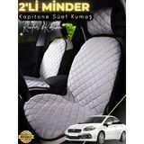 Mircem Fiat Linea Uyumlu 2'Li Süet Oto Koltuk Minderi | Terletmez | Universal | Oto Aksesuar | A3 Gri