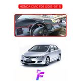 Mircem Honda Cıvıc Fd6 (2005-2011) Uyumlu Torpido Örtüsü | Yansıma Önleyici | Hızlı Montaj | Koruma | F69 Kırmızı