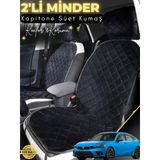 Mircem Honda Civic Fe1 Uyumlu 2'Li Süet Oto Koltuk Minderi | Terletmez | Universal | Oto Aksesuar | A2 Siyah