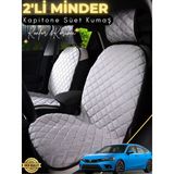 Mircem Honda Civic Fe1 Uyumlu 2'Li Süet Oto Koltuk Minderi | Terletmez | Universal | Oto Aksesuar | A3 Gri