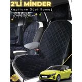 Mircem Hyundai İ20 Uyumlu 2'Li Süet Oto Koltuk Minderi | Terletmez | Kolay Montaj | Oto Aksesuar | A10 Siyah