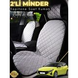 Mircem Hyundai İ20 Uyumlu 2'Li Süet Oto Koltuk Minderi | Terletmez | Kolay Montaj | Oto Aksesuar | A11 Gri