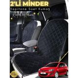 Mircem Hyundai İ20 Uyumlu 2'Li Süet Oto Koltuk Minderi | Terletmez | Kolay Montaj | Oto Aksesuar | A2 Siyah