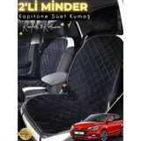 Mircem Hyundai İ20 Uyumlu 2'Li Süet Oto Koltuk Minderi | Terletmez | Kolay Montaj | Oto Aksesuar | A6 Siyah