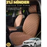 Mircem Kia Ceed Uyumlu 2'Li Süet Oto Koltuk Minderi | Terletmez | Universal | Oto Aksesuar | A1 Kahverengi