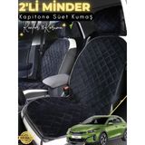 Mircem Kia Ceed Uyumlu 2'Li Süet Oto Koltuk Minderi | Terletmez | Universal | Oto Aksesuar | A10 Siyah