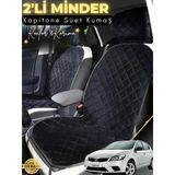 Mircem Kia Ceed Uyumlu 2'Li Süet Oto Koltuk Minderi | Terletmez | Universal | Oto Aksesuar | A2 Siyah