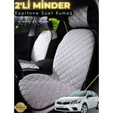 Mircem Kia Ceed Uyumlu 2'Li Süet Oto Koltuk Minderi | Terletmez | Universal | Oto Aksesuar | A3 Gri