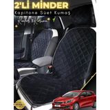 Mircem Kia Ceed Uyumlu 2'Li Süet Oto Koltuk Minderi | Terletmez | Universal | Oto Aksesuar | A6 Siyah