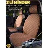 Mircem Kia Cerato Uyumlu 2'Li Süet Oto Koltuk Minderi | Terletmez | Universal | Oto Aksesuar | A5 Kahverengi