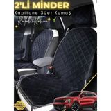 Mircem Kia Sorento Uyumlu 2'Li Süet Oto Koltuk Minderi | Terletmez | Kolay Montaj | Oto Aksesuar | B2 Siyah