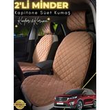 Mircem Kia Sorento Uyumlu 2'Li Süet Oto Koltuk Minderi | Terletmez | Universal | Oto Aksesuar | A5 Kahverengi