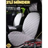 Mircem Kia Sorento Uyumlu 2'Li Süet Oto Koltuk Minderi | Terletmez | Universal | Oto Aksesuar | A7 Gri