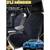 Mircem Nissan Qashqai Uyumlu 2'Li Süet Oto Koltuk Minderi | Terletmez | Universal | Oto Aksesuar | A2 Siyah
