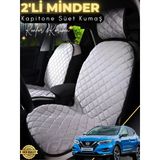 Mircem Nissan Qashqai Uyumlu 2'Li Süet Oto Koltuk Minderi | Terletmez | Universal | Oto Aksesuar | A3 Gri
