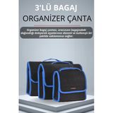 Mircem Oto Bagaj Çantası 3'Lü (S,M,L) Cırtlı Keçe Kumaş - Geniş Hacimli,Dayanıklı,Araç İçi Düzenleyici | A4