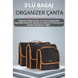 Mircem Oto Bagaj Çantası 3'Lü (S,M,L) Cırtlı Keçe Kumaş - Geniş Hacimli,Dayanıklı,Araç İçi Düzenleyici | A6