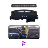 Mircem Peugeot 206 Büyük Ekran Uyumlu Torpido Örtüsü | Güneşten Korur | Kolay Montaj | Tam Uyum | T78 Siyah