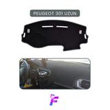 Mircem Peugeot 301 (2012+) Uzun Kasa Uyumlu Torpido Örtüsü | Çatlama Ve Isıya Karşı Tam Koruma | T86 Gri