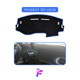 Mircem Peugeot 301 (2012+) Uzun Kasa Uyumlu Torpido Örtüsü | Çatlama Ve Isıya Karşı Tam Koruma | T89 Mavi