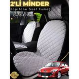 Mircem Peugeot 307 Uyumlu 2'Li Süet Oto Koltuk Minderi | Terletmez | Universal | Oto Aksesuar | A3 Gri
