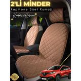 Mircem Renault Kadjar Uyumlu 2'Li Süet Oto Koltuk Minderi | Terletmez | Kolay Montaj | Oto Aksesuar | A1 Kahverengi