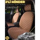 Mircem Renault Laguna 3 Uyumlu 2'Li Süet Oto Koltuk Minderi | Terletmez | Universal | Oto Aksesuar | A1 Kahverengi