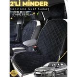 Mircem Renault Laguna 3 Uyumlu 2'Li Süet Oto Koltuk Minderi | Terletmez | Universal | Oto Aksesuar | A2 Siyah