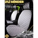 Mircem Renault Laguna 3 Uyumlu 2'Li Süet Oto Koltuk Minderi | Terletmez | Universal | Oto Aksesuar | A3 Gri