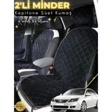 Mircem Renault Latitude Uyumlu 2'Li Süet Oto Koltuk Minderi | Terletmez | Kolay Montaj | Oto Aksesuar | A2 Siyah