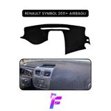 Mircem Renault Symbol Aırbaglı (2012-2020) Torpido Örtüsü | Güneşten Korur | Kolay Montaj | Tam Uyum | A72 Siyah
