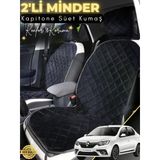 Mircem Renault Symbol Uyumlu 2'Li Süet Oto Koltuk Minderi | Terletmez | Universal | Oto Aksesuar | A6 Siyah