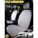 Mircem Renault Symbol Uyumlu 2'Li Süet Oto Koltuk Minderi | Terletmez | Universal | Oto Aksesuar | A7 Gri