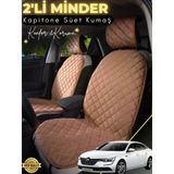 Mircem Renault Talisman Uyumlu 2'Li Süet Oto Koltuk Minderi | Terletmez | Kolay Montaj | Oto Aksesuar | A1 Kahverengi