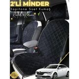 Mircem Renault Talisman Uyumlu 2'Li Süet Oto Koltuk Minderi | Terletmez | Kolay Montaj | Oto Aksesuar | A2 Siyah