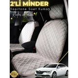 Mircem Renault Talisman Uyumlu 2'Li Süet Oto Koltuk Minderi | Terletmez | Kolay Montaj | Oto Aksesuar | A4 Bej