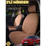 Mircem Seat İbiza Uyumlu 2'Li Süet Oto Koltuk Minderi | Terletmez | Universal | Oto Aksesuar | A1 Kahverengi