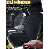Mircem Seat Leon Uyumlu 2'Li Süet Oto Koltuk Minderi | Terletmez | Kolay Montaj | Oto Aksesuar | A10 Siyah
