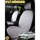 Mircem Skoda Octavia 3 Uyumlu 2'Li Süet Oto Koltuk Minderi | Terletmez | Universal | Oto Aksesuar | A3 Gri