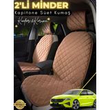 Mircem Skoda Octavia 4 Uyumlu 2'Li Süet Oto Koltuk Minderi | Terletmez | Universal | Oto Aksesuar | A1 Kahverengi