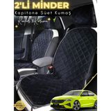 Mircem Skoda Octavia 4 Uyumlu 2'Li Süet Oto Koltuk Minderi | Terletmez | Universal | Oto Aksesuar | A2 Siyah
