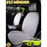 Mircem Skoda Octavia 4 Uyumlu 2'Li Süet Oto Koltuk Minderi | Terletmez | Universal | Oto Aksesuar | A3 Gri