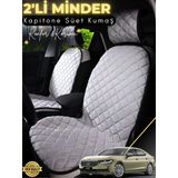 Mircem Skoda Super B B9 Uyumlu 2'Li Süet Oto Koltuk Minderi | Terletmez | Kolay Montaj | Oto Aksesuar | A3 Gri