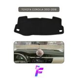 Mircem Toyota Corolla (2012-2018) Araca Özel Torpido Örtüsü | Ön Göğüs Kılıfı | Tam Koruma | Tam Uyum | B38 Gri