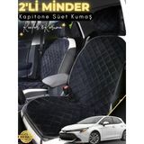 Mircem Toyota Corolla Se Hatchback Uyumlu 2'Li Süet Oto Koltuk Minderi | Universal | Oto Aksesuar | A2 Siyah